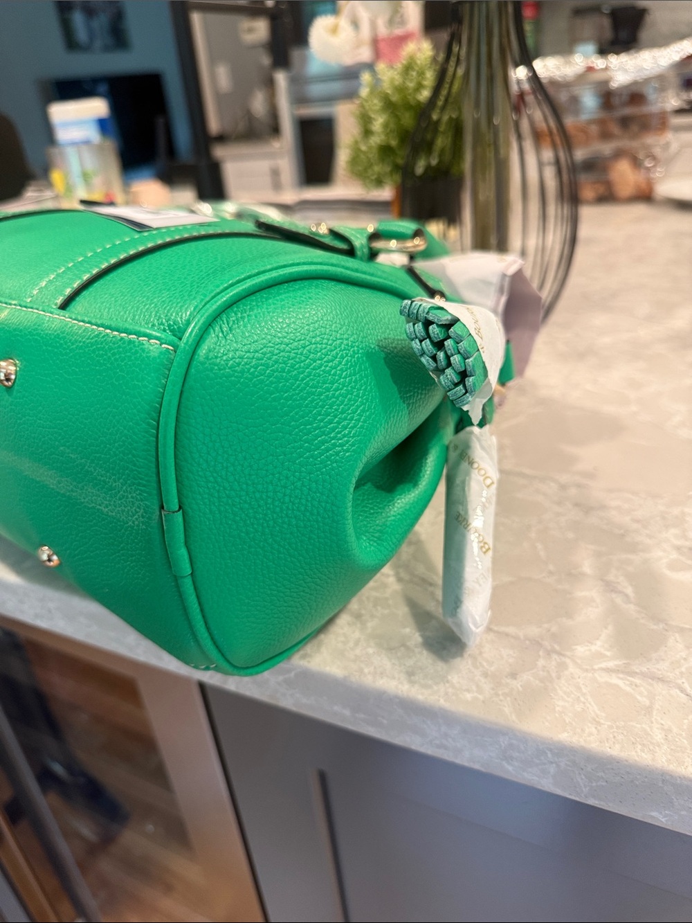 Dooney and Bourke kelly GreenSorrento satchel 30 with pocket - Picture 4 of 9